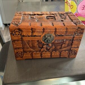 Vintage Chinese Hand Carved Camphor Box